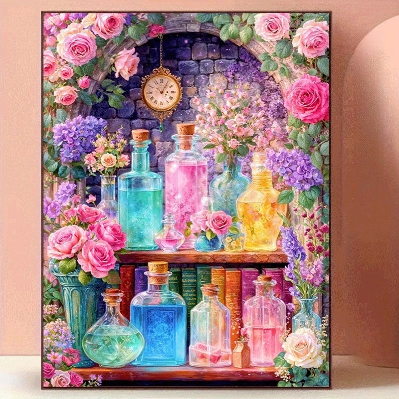 Photo Mosaic Print - Pintura com Diamantes, Tema de Flores/Bolo/Beleza