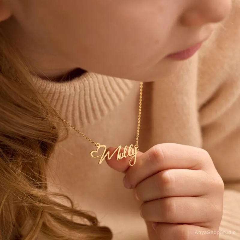 Colar de coração com nome pers - Birth Flower Necklace avaliação e preço